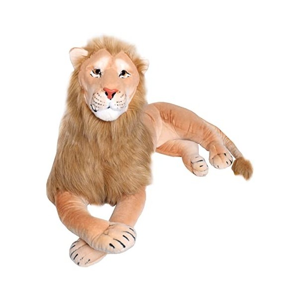 TE-Trend XXL Lion Déco Animal en Peluche Tissu Enfants 130 CM Grand Braun