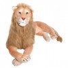 TE-Trend XXL Lion Déco Animal en Peluche Tissu Enfants 130 CM Grand Braun