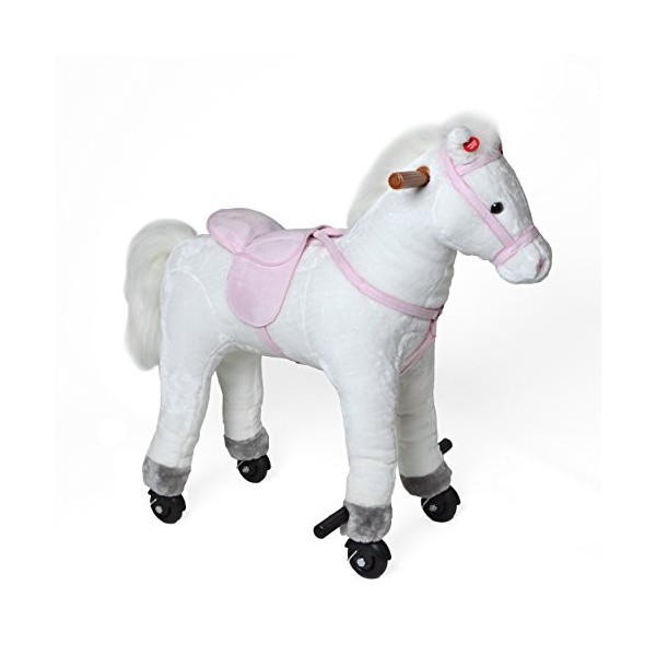 Cheval de selle sur roulettes, Lola XXL 70cm cheval-jouet , cheval à bascule pour un déplacement réel, capacité de charge jus