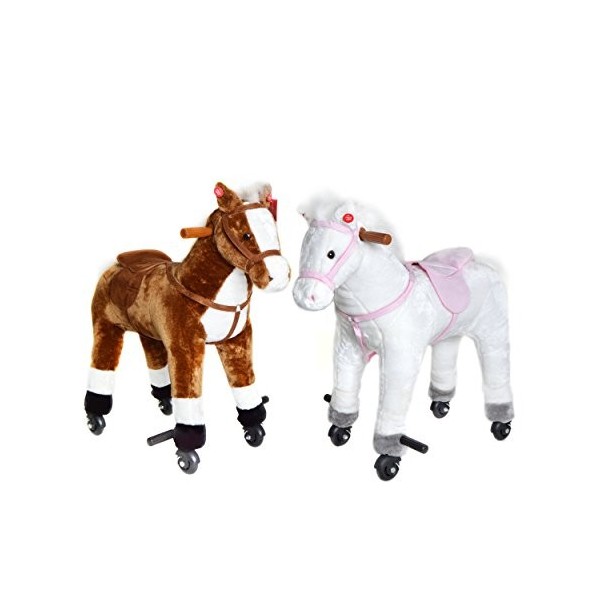 Cheval de selle sur roulettes, Lola XXL 70cm cheval-jouet , cheval à bascule pour un déplacement réel, capacité de charge jus