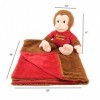 Animal Adventure | Cuddle Bundles | Curious George | Couverture et peluche super douce lavable en machine Marron, 27,9 cm