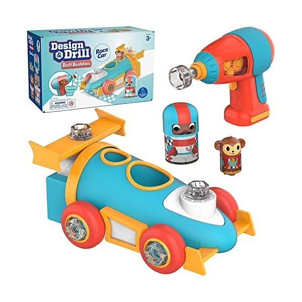 Learning Resources Voiture de course Bolt Buddies Design & Drill, jeu de construction pour la motricité fine