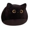 weiting Jouet en Peluche Chat Noir, Chat Noir en Peluche | Oreiller en Forme de Chat,Animal en Peluche Chat Noir, Confortable