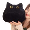 Meowleo Chat Noir en Peluche, Oreiller de Chat Noir - Oreiller en Forme de Chat | Animal en Peluche Chat Noir, Confortable et