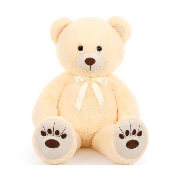 MorisMos Ours en peluche, taille XXL, 130 cm, géant, en peluche, doux, idéal comme cadeau de Noël, pour les enfants