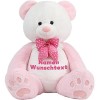 MorisMos Personnalisé pour Femme, 120cm Ours en Peluche Geant avec Nom ou Texte Désiré, XXL Marron Nounours Grand Kawaii Tedd