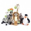 Film Les Pingouins de Madagascar Ensembles de Jouets en Peluche Dessin Animé Mignon Hippo Girafe Lion Oreiller Poupée Animal 