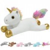 CSVBTRF Licorne en peluche lestée de 48,3 cm et 0,9 kg - Cadeau de Saint-Valentin, Noël, danniversaire pour enfants blanc, 