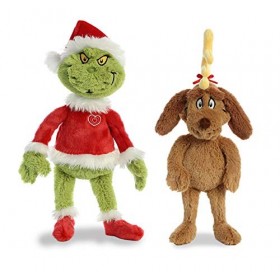 Aurora Lot de 2 : Père Noël Grinch avec son chien Max 48,3 cm