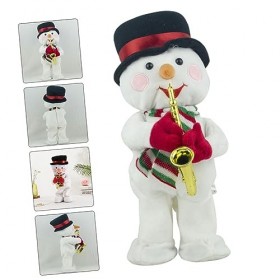Totority 4 Pièces Bonhomme De Neige Électrique Jouets Musicaux Enfant Blanche Chapeau De Père Noël Peluche Musique