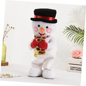 ABOOFAN 4 Pièces Bonhomme De Neige Électrique Dansant Chantant Bonhomme De Neige Poupée De Noël Ornement Musique Père Noël Mu