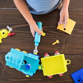 Learning Resources - Design & Drill All Aboard Train - Jouet à démonter Jeu de construction 30 pièces avec perceuse électriqu