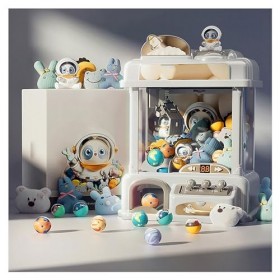 HAZARA Machine à Pince ， Fille Pince à Poupée avec Musique et Lumières,2 Poupées Panda,25 Peluches,20 Gashapons ， Machine a B