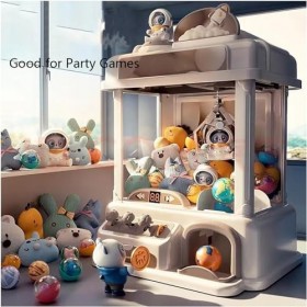 HAZARA Machine Pince Bonbon ， Machine à Pinces pour Enfants avec Musique et Lumières,2 Poupées Panda,25 Peluches,20 Gashapons