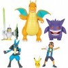 Pokemon Battle Fig Journeys Multipack 5 pièces Lucario Sirfetchd de 7,6 cm et 11,4 cm Ash & Pikachu Journeys 