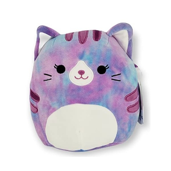 SQUISHMALLOW KellyToys - Eloise le chat violet tie dye - Super doux en peluche - 20 cm