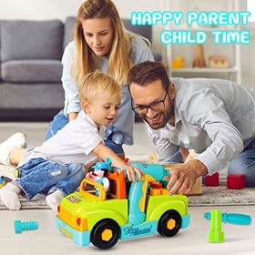 Jouet pour garçon de 3 ans - Construction multifonction - Démontable - Jouet pour garçon de 4 ans - Avec perceuse/outils élec