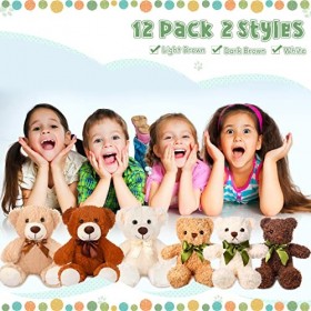 Zhanmai Lot de 12 ours en peluche – Jouets en peluche pour enfant, petite amie, 35,6 cm – Ours en peluche doux pour fête prén