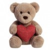 Aurora - Saint Valentin – Ours tuffy taupe avec cœur de 25,4 cm