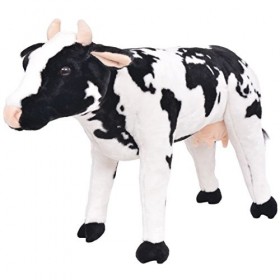 Festnight Jouet en Peluche Vache Noir et Blanc XXL Jouet pour Enfant