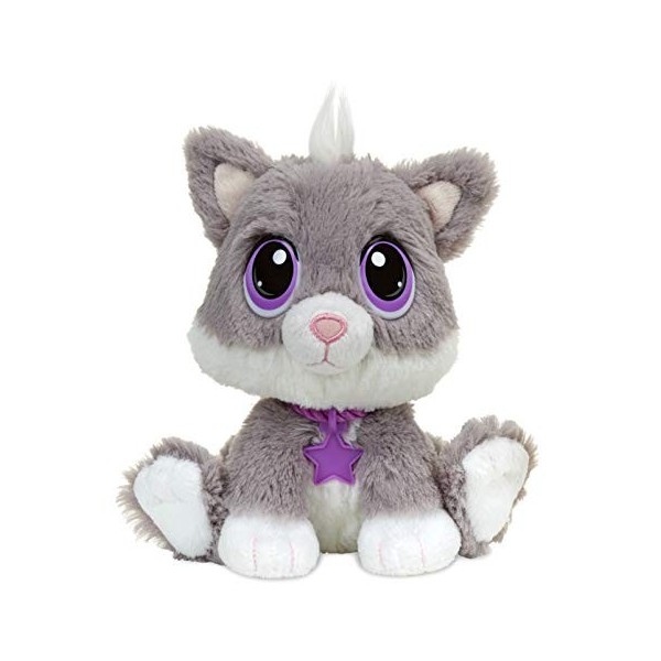 Little Tikes Peluche Rescue Tales - Fluffy Kitten - Peluche animale douce à câliner - Contient 1 collier, 1 étiquette, 1 nich