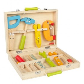 XIAPIA Boîte à Outils Jouets, Jouet en Bois Enfant 2 3 4 5 6 Ans