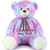 MorisMos Idee Cadeau Personnalisé de Noël, 130cm XXL Ours en Peluche Vert Grand avec Nom, Kawaii Nounours Géant Mignonne Doux