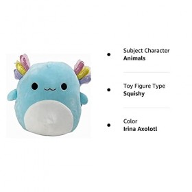 Squishmallow Peluche officielle Kellytoy Sea Life Squad - Animaux en peluche douce Irina Axolotl, 30,5 cm 