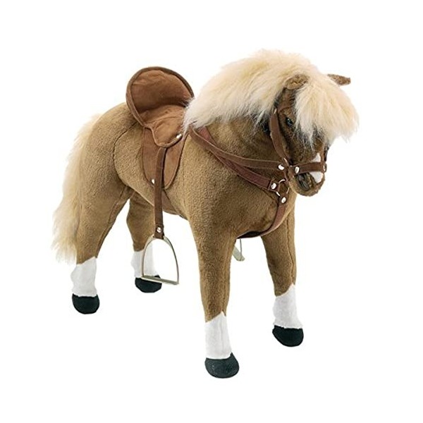 Happy People - Cheval Haflinger 58983 Debout - avec Son - avec Selle et Bride en Cuir