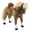 Happy People - Cheval Haflinger 58983 Debout - avec Son - avec Selle et Bride en Cuir