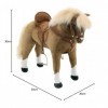 Happy People - Cheval Haflinger 58983 Debout - avec Son - avec Selle et Bride en Cuir