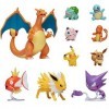 PoKéMoN Ultimate Deluxe Multi Lot de 10 Figurines Dracaufeu Carpador, Alpollo, Evoli, Glumanda, Schiggy, Pikachu, Bisasam, Pu