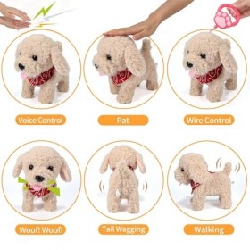 GOBRILLFUN Jouet électronique en peluche pour chien avec télécommande Golden Retriever 