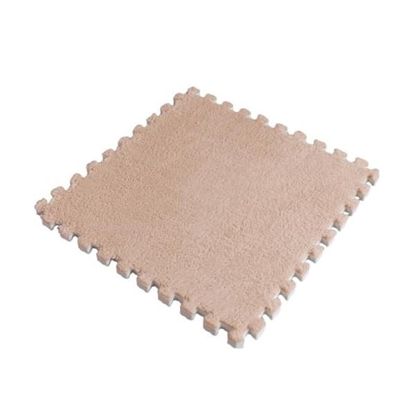 Mat De Plancher Entrelacé avec Bords, Mousse De Mousse en Peluche Mamat De Jeu, 0,39 Pouce Dépaisseur, Carreaux De Mousse En