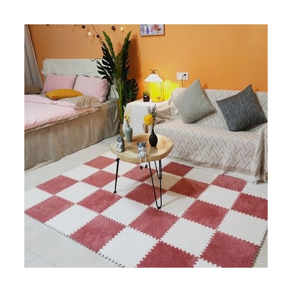 Tapis De Sol en Mousse Puzzle en Peluche, Carreaux De Tapis De Sol Puzzle, Carreaux De Tapis en Peluche, Tapis De Jeu Puzzle,