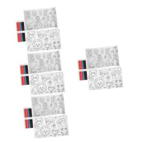 ibasenice 4 Ensembles Graffiti Défilement Activités De Groupe Scolaire Coloriage DAnimaux Livre De Coloriage Éducatif Animau