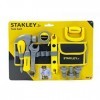 Smoby - Stanley - Ceinture Outils - Sangle Réglable - Jouet Bricolage Enfant - 14 Accessoires - 360123, Noir