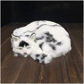 FMHCTN Modèle de Chat simulé - Modèle danimal en Peluche réaliste Chats endormis en Peluche - - Belle poupée danimaux de Si