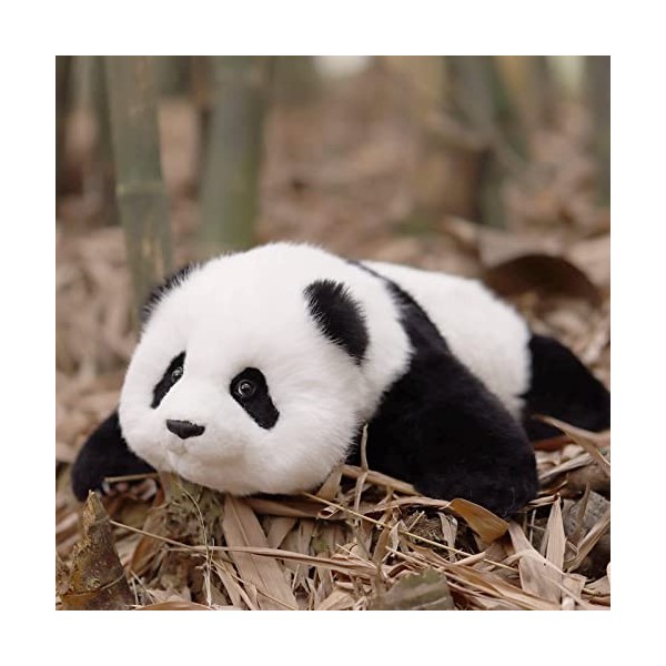 Chongker Panda Jouet en Peluche, Animal réaliste, Taille réelle, Fait à la Main, Cadeau pour Les Enfants, Les Femmes