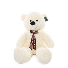 Joyfay Nounours en Peluche 100cm 39&quot; Ours en Peluche géant Blanc Jouet Doux Poupée Lavable Teddy Bear Cadeau pour Adulte Enfa