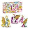 GALUPY Unicorn Gold Edition - Pack de 3 Figurines Licornes à Collectionner avec Ailes dorées & Cristal Swarovski, Idée Cadeau