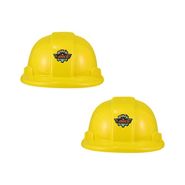 jojofuny Lot de 2 chapeaux de construction jaunes en plastique pour jeu de rôle pour enfants, jeu de rôle pour travailleurs d