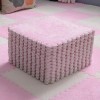 Tapis De Sol en Mousse en Peluche avec Bordure, Puzzle épais, Carreaux De Tapis en Peluche Imbriqués, Tapis Doux, Tapis De Je