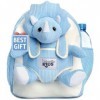 Naturally KIDS Moyen Sac à Dos avec Dinosaure Blue Peluche pour Enfants 3 4 5 ans - Sac à Dos Maternelle avec Poches Extérieu