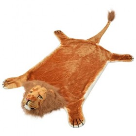 HINSD Tapis en peluche Lion 205 cm Marron Matière : peluche