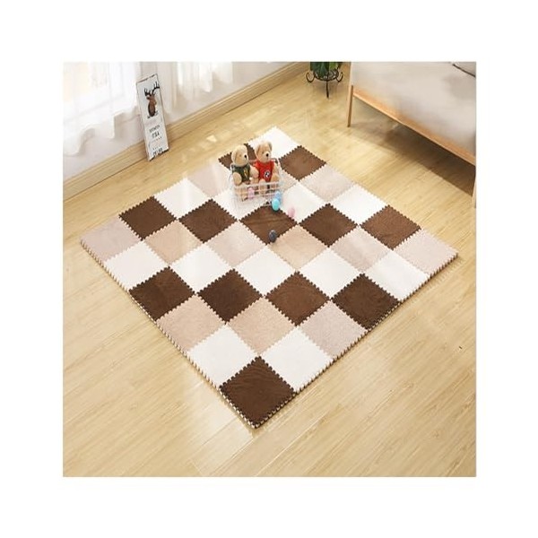 46 Pièces 12x12 Pouces Tapis en Mousse Emboîtable en Peluche,Carreaux De Sol De Puzzle Doux Et Antidérapants,Tapis De Jeu Car