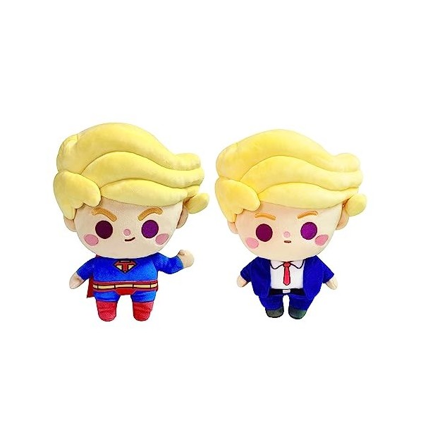 Trump Chibi® Ensemble de peluches : Chibi Trump en costume et poupées en peluche Chibi Trump Super Hero ensemble Trump Chibi