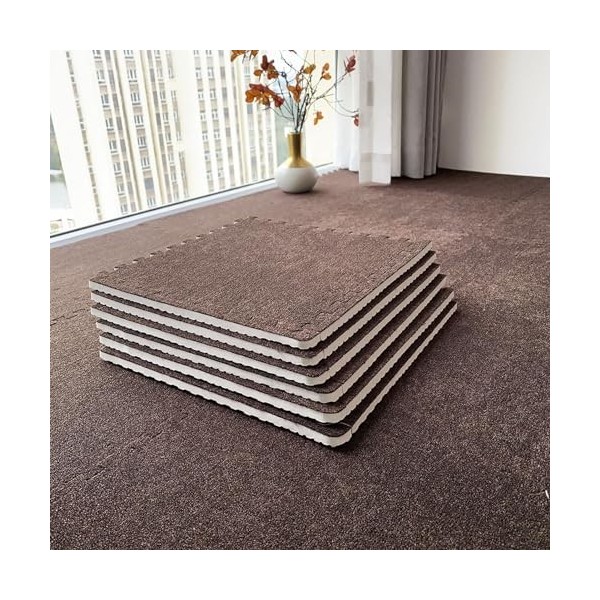Tapis De Sol en Mousse Puzzle 36 Pièces, Carreaux De Moquette Emboîtables Non Pelucheux 12x12x0.4 Pouces, Décoration Intérieu