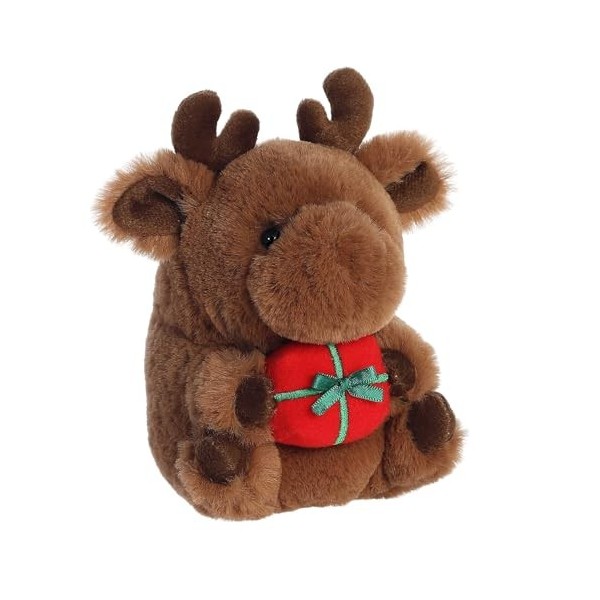 Aurora Lot de 2 peluches de Noël Rolly Pet de 14 cm, Monty Moose et ours noir