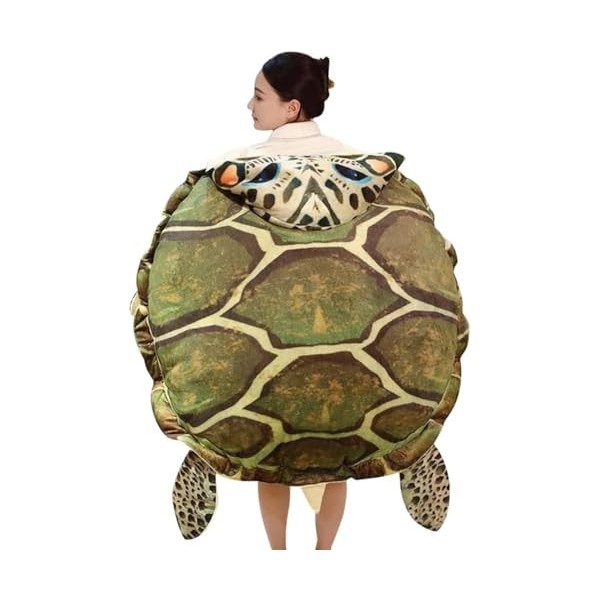 ELicna Wearable Turtle Shell Party Cosplay Tortoise Plush Toys Doll Soft and Fluffy Stuffed Turtle Pillow Large 